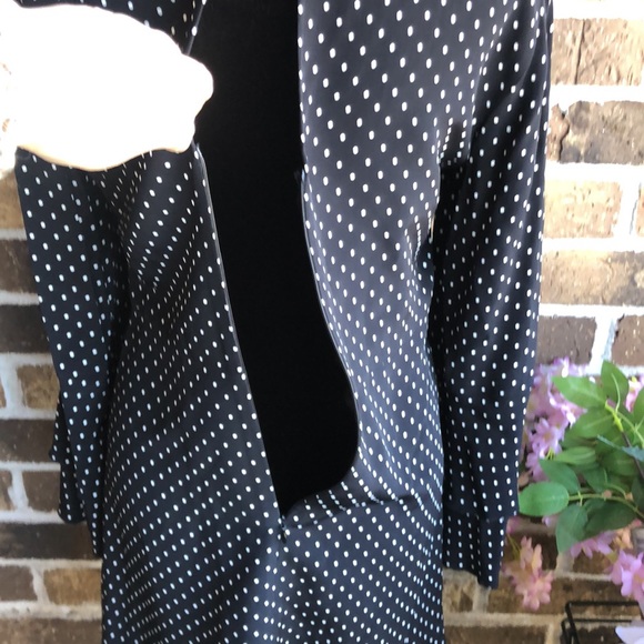 ZARA Black Midi Polka Dot Dress - Picture 7 of 8